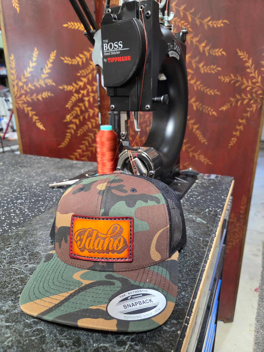 Idaho Leather Patch on Trucker Hat