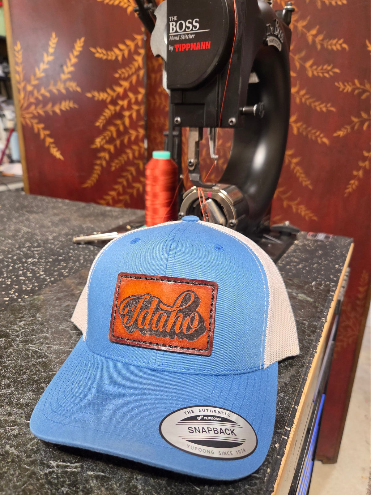 Idaho Leather Patch on Trucker Hat