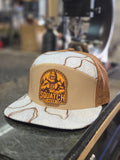 Squatch Juice Patch Full Grain Leather Topographic Flat Bill