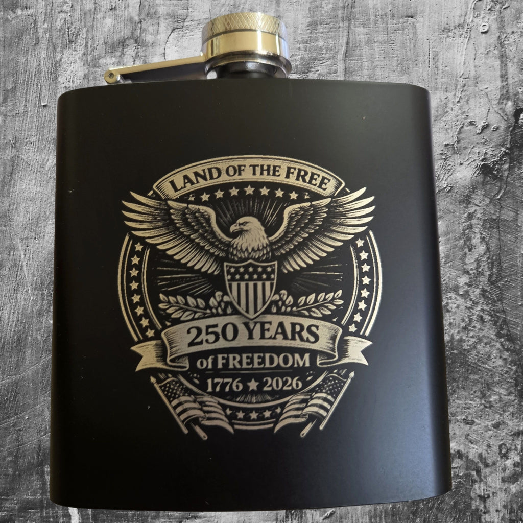 Laser Engraved 7 oz Flask