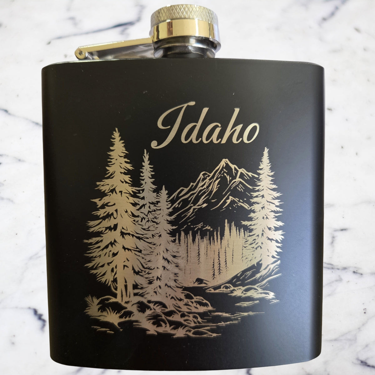 Laser Engraved 7 oz Flask
