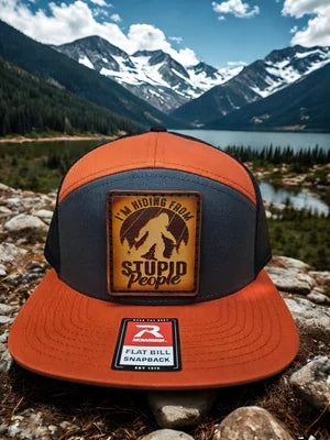 Squatch Juice Patch Full Grain Leather Richardson Flat Bill