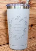 Inspirational Stainless Steel Tumbler with Engraved Bible Verse