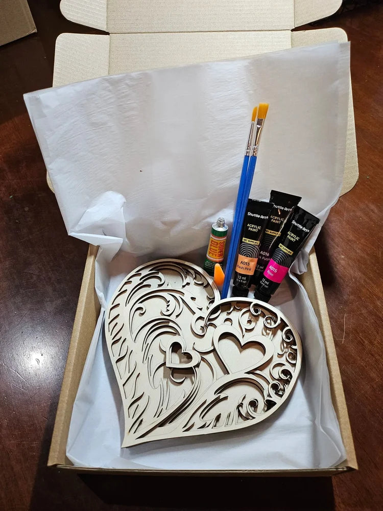 3D Multi-Layered Wood Picture - Heart