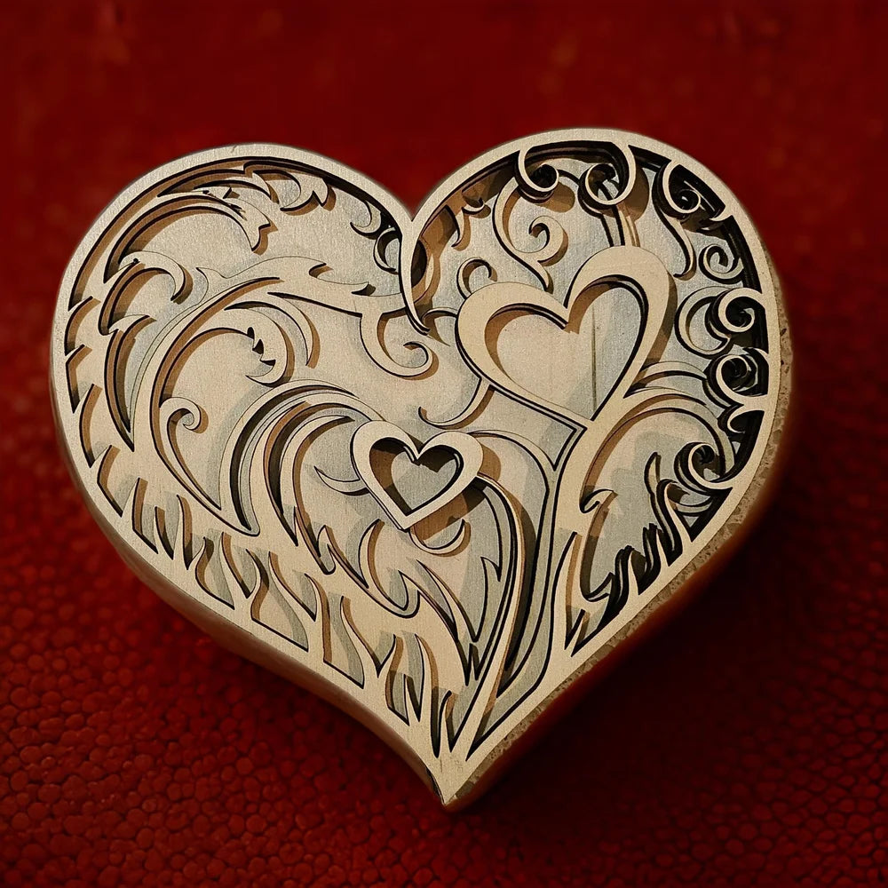 3D Multi-Layered Wood Picture - Heart