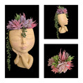 Faux Succulent Arrangement - XLarge Face Planter - Beige Female