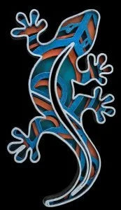 3D Wood Multi-Layered Picture - Lizard