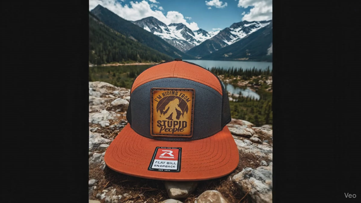 Squatch Juice Patch Full Grain Leather Richardson Flat Bill